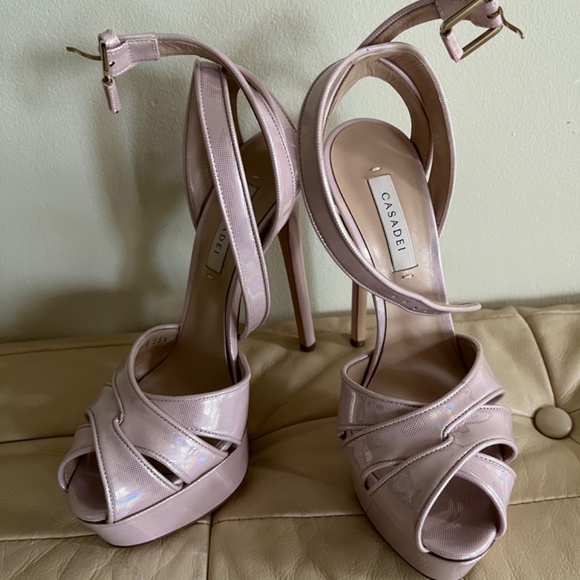 Casadei Blade Platform Sandals (blush pink) - Picture 2 of 5